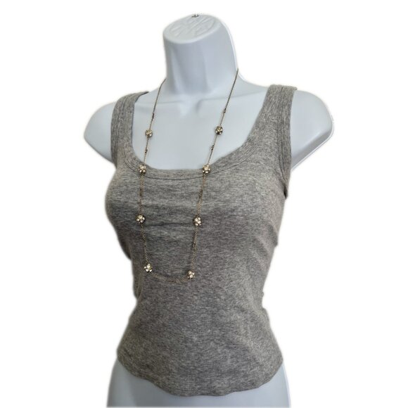 Abercrombie and Fitch Gold Chain Necklace with Rhinestones and Glass Beads - Picture 2 of 8